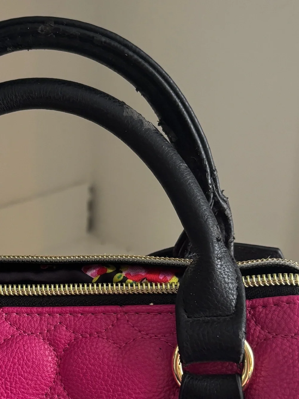 NWT Betsey Johnson Pink Quilted Bow Satchel Crossbody Bag Tassel Purse see note